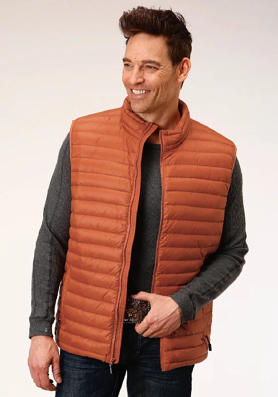 Roper Mens Rust Nylon Down Coated Vest