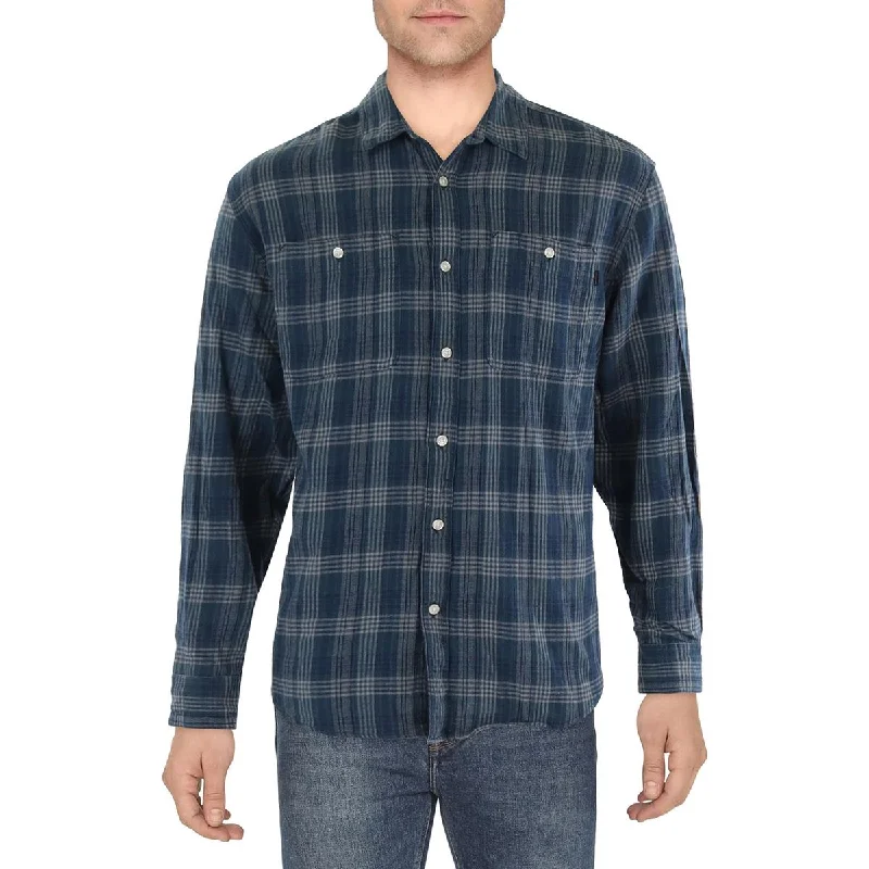 Dockers Mens Cotton Plaid Button-Down Shirt