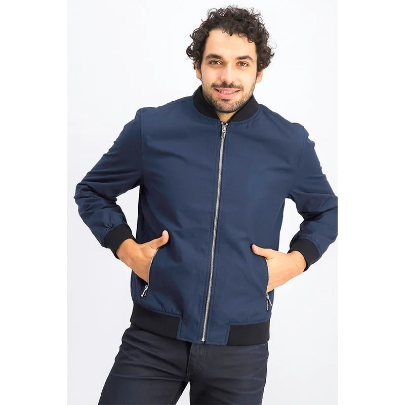 Alfani Men's Deep Twill Bomber Jacket Navy Size Small