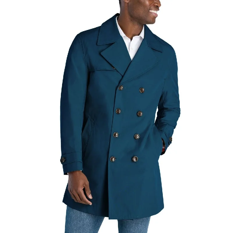 Michael Kors Men's Bennet Double Breasted Cropped Coat Blue Size M - Medium