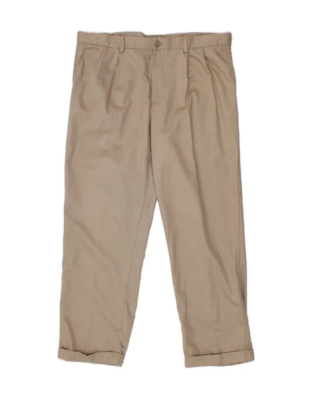 IZOD Mens Pegged Chino Trousers W38 L32 Beige Cotton