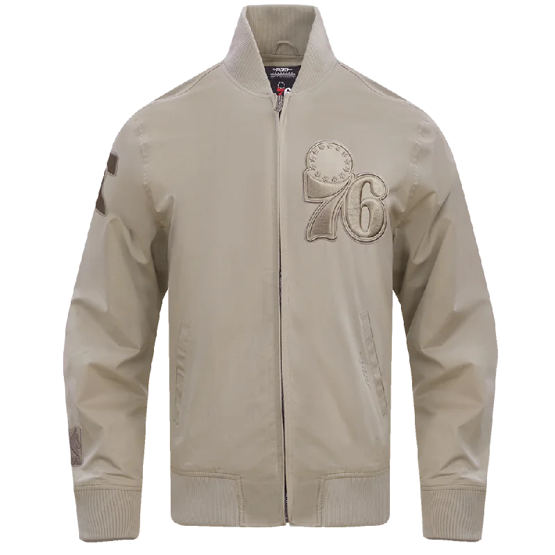 NBA PHILADELPHIA 76ERS NEUTRAL TWILL JACKET (TAUPE)