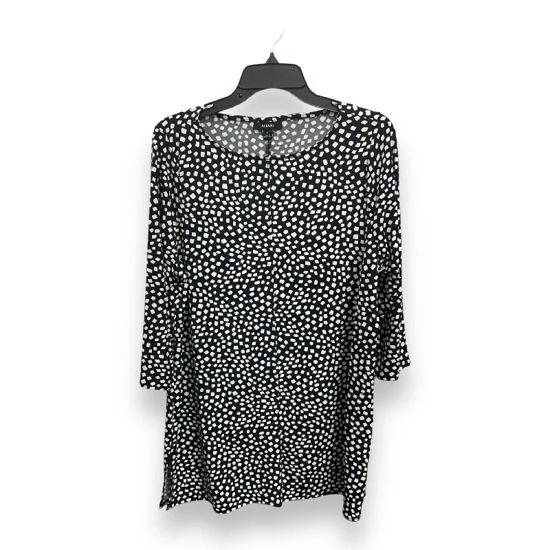 Sweater Vest Tunic 3/4 Sleeve By Alfani In Multi-colored, Size: L