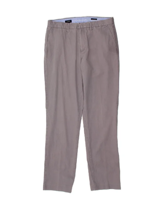 J. CREW Mens Slim Chino Trousers W32 L34 Grey Cotton