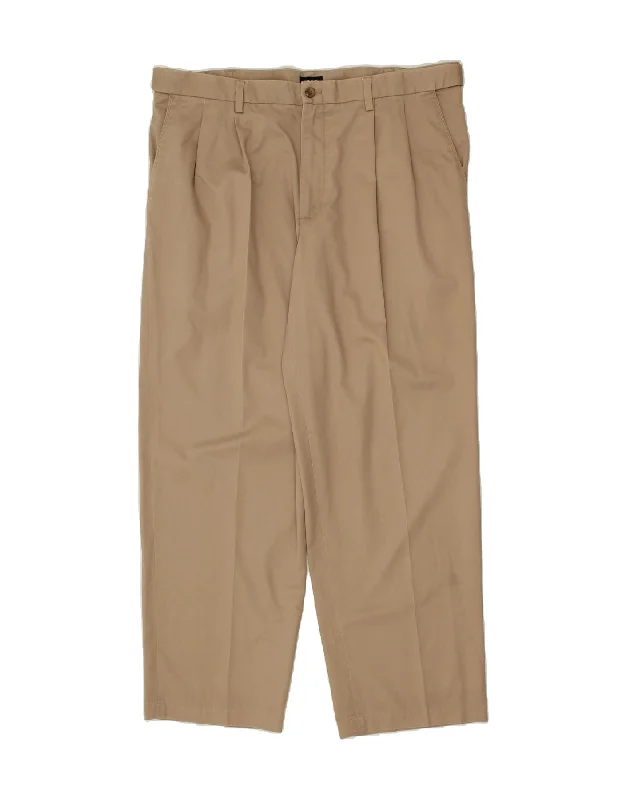 IZOD Mens Pegged Chino Trousers W38 L32 Beige Cotton