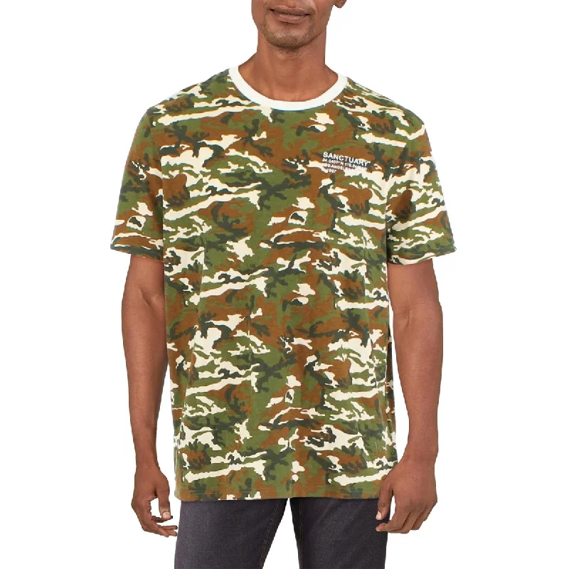 Sanctuary Mens Camouflage Crewneck T-Shirt