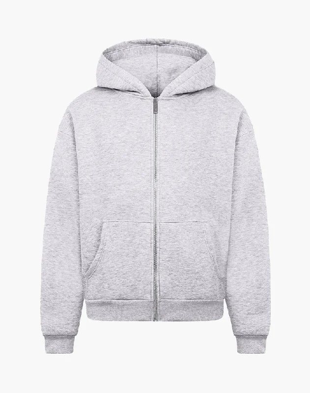 BASIC ZIP-HOODIE (GREY MELANGE)