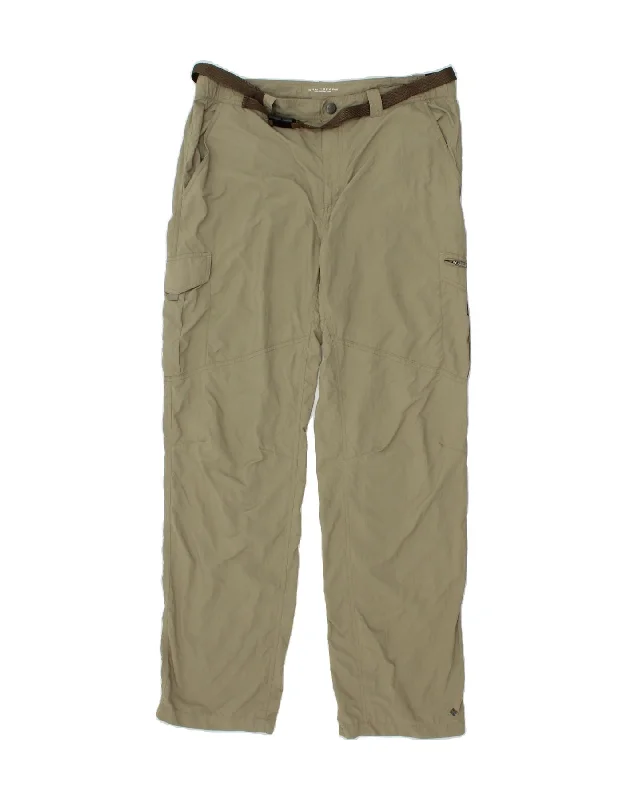 COLUMBIA Mens Omni-Shade Straight Cargo Trousers W38 L34 Khaki Nylon