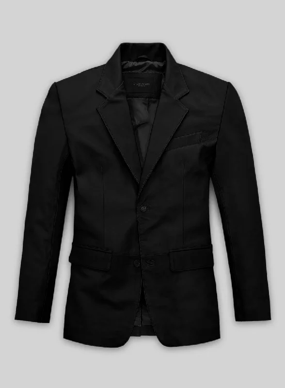 Soft Rich Black Leather Blazer