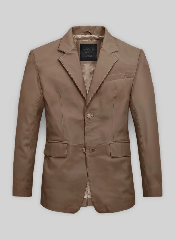 Soft King Brown Leather Blazer