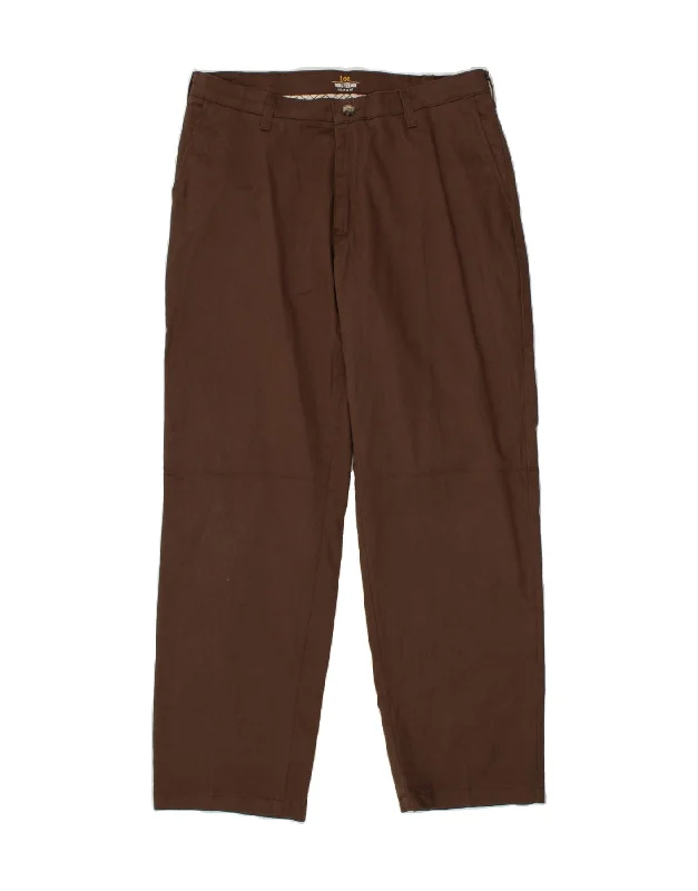 LEE Mens Total Freedom Relaxed Fit Chino Trousers  W34 L32 Brown Cotton