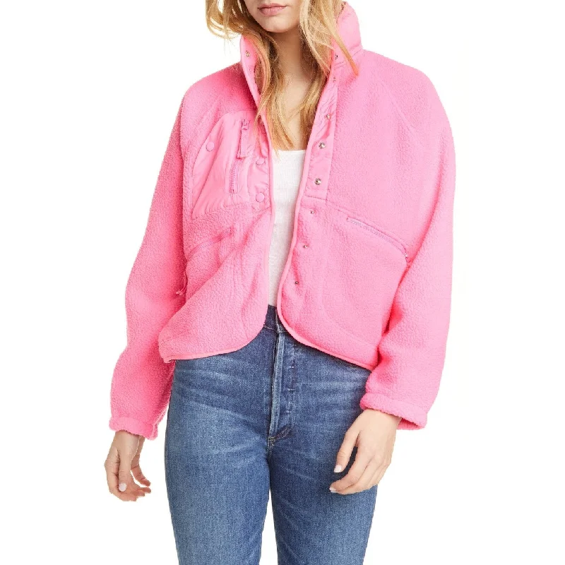 Free People Women's Fp Movement Hit The Slopes Fleece Jacket Pink Size Medium