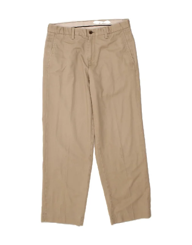 EDDIE BAUER Mens Straight Chino Trousers W32 L30 Beige Cotton