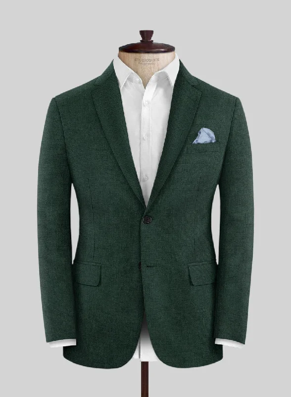 Huddersfield Stretch Emerald Green Wool Jacket