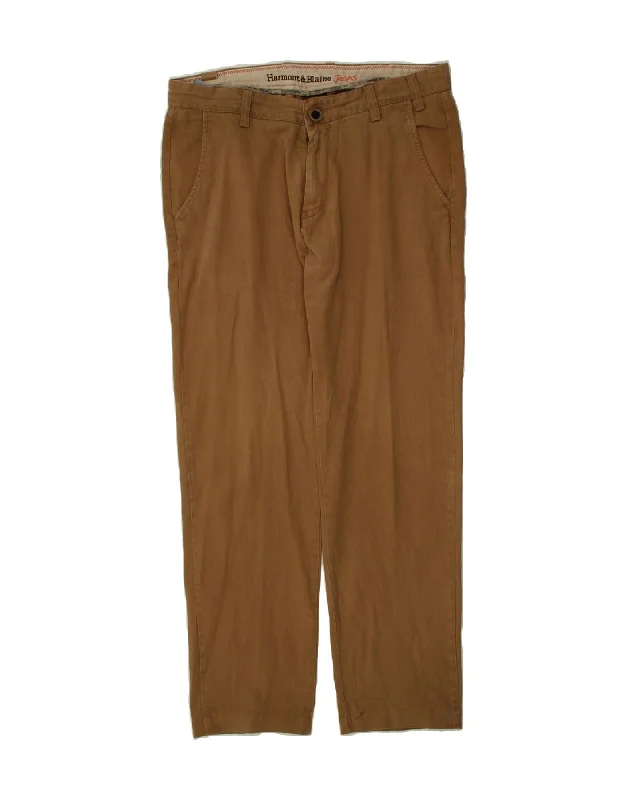 HARMONT & BLAINE Mens Straight Chino Trousers IT 50 Large W34 L29 Brown