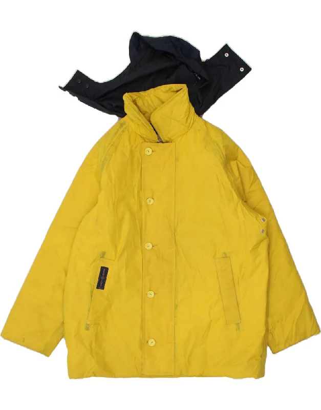 HENRI LLOYD Mens Hooded Rain Jacket UK 40 Large Yellow Nylon