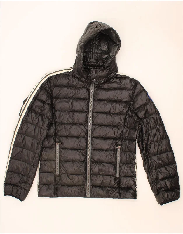 COLMAR Mens Hooded Padded Jacket IT 46 Small Black Polyamide