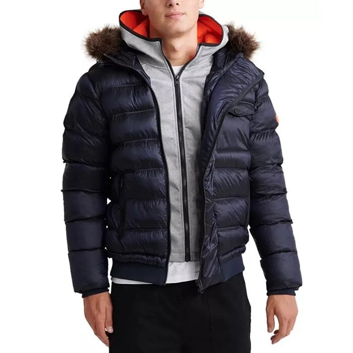 Superdry Men's Icon Rescue Puffer Jacket Navy Size Medium