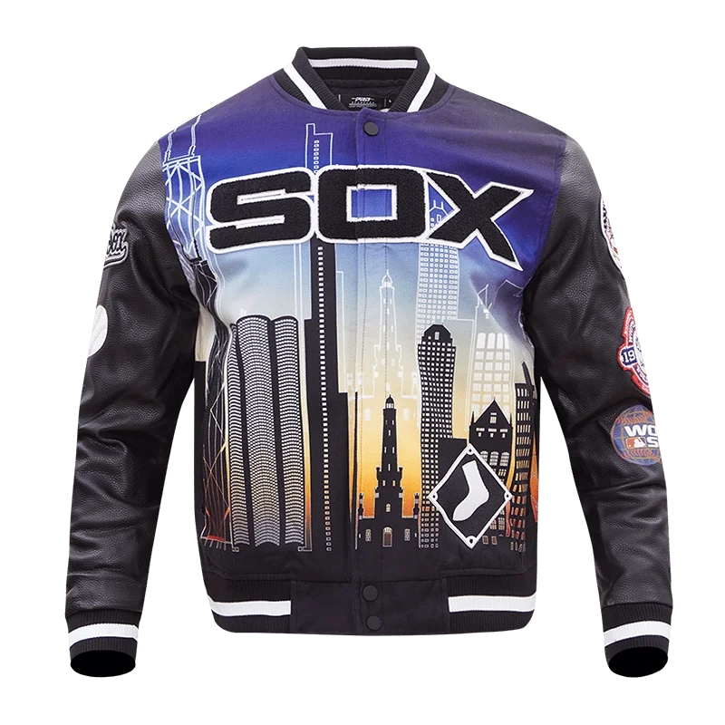 MLB CHICAGO WHITE SOX REMIX VARSITY MEN'S JACKET (BLACK)