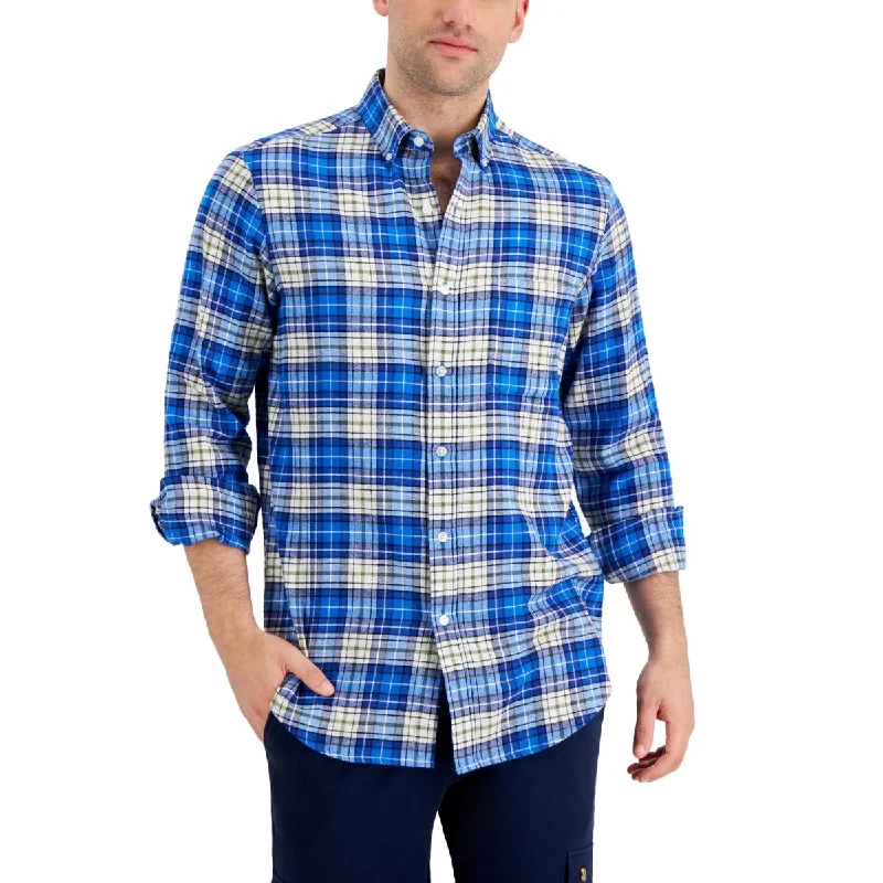 Club Room Mens Buffalo Flannel Cotton Button-Down Shirt