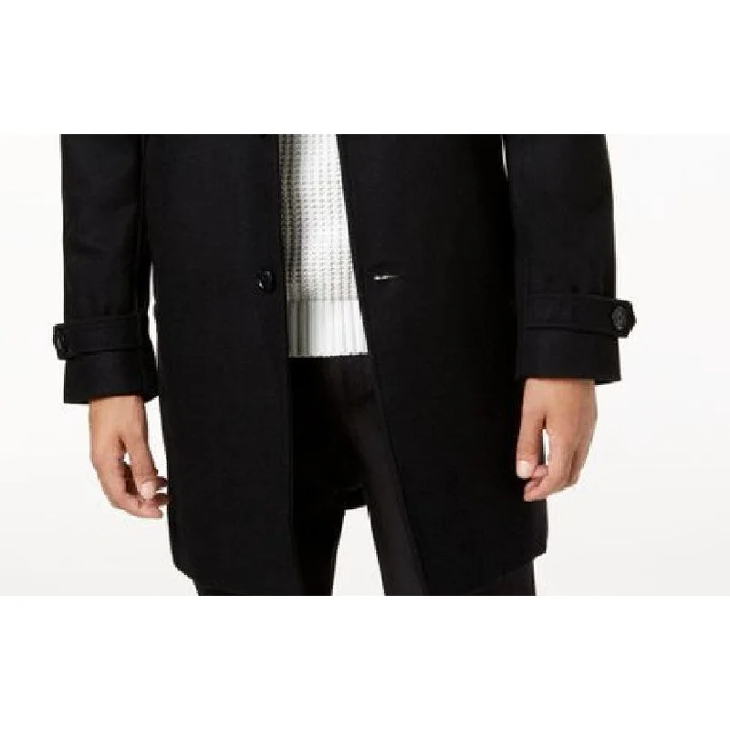 INC International Concepts Men's Todd Slim-Fit Topcoat Black Size Large