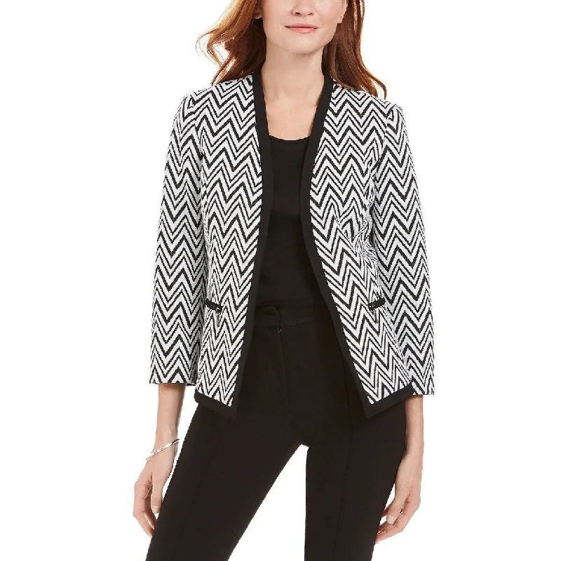 Kasper Women's Zig-Zag Knit Jacket Black Size 4