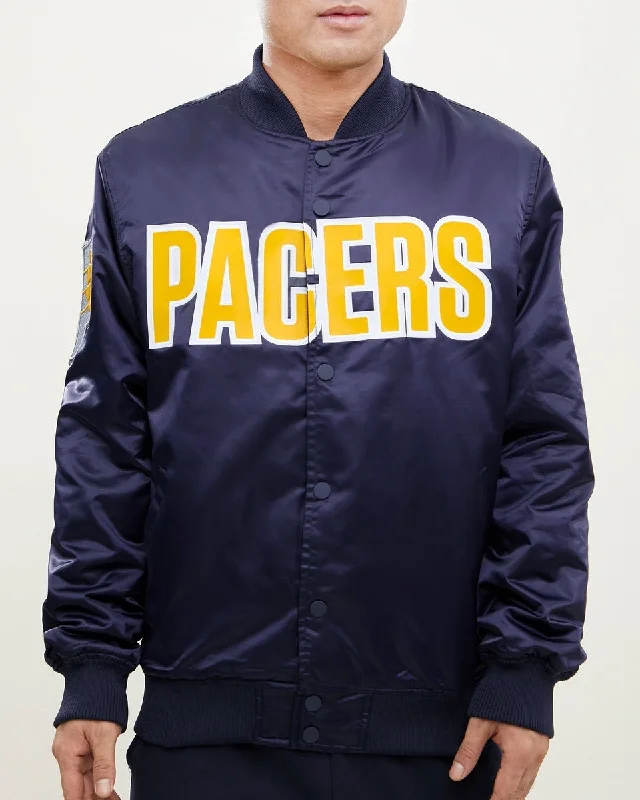 NBA INDIANA PACERS WORDMARK MEN'S SATIN JACKET (MIDNIGHT NAVY)