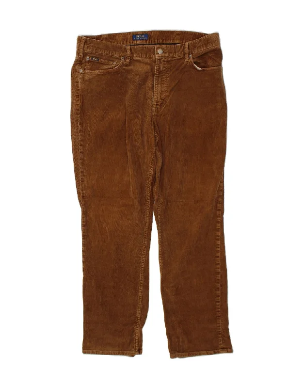 POLO RALPH LAUREN Mens Straight Corduroy Trousers W35 L32  Brown Cotton