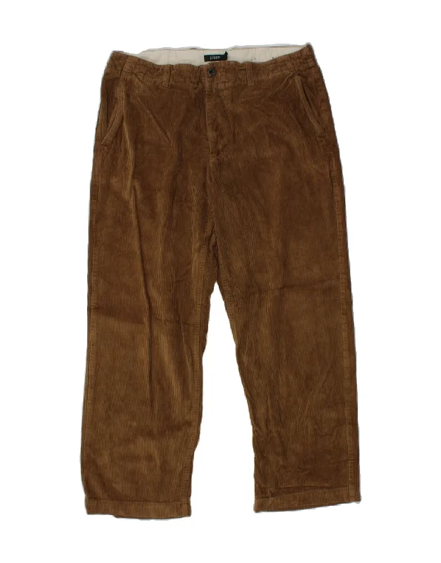 J. CREW Mens Straight Corduroy Trousers W34 L30 Brown Cotton