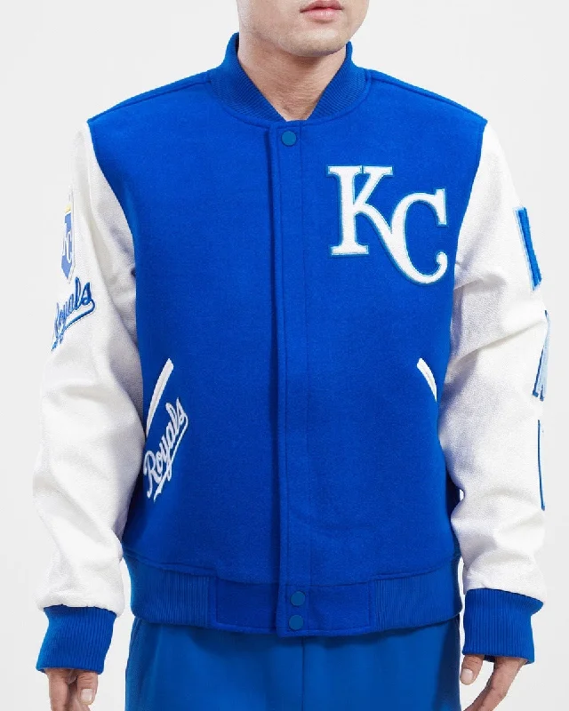 MLB KANSAS CITY ROYALS CLASSIC WOOL MEN'S VARSITY JACKET (ROYAL/WHITE)