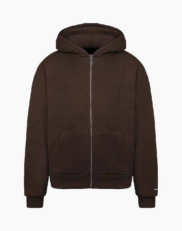 BASIC ZIP-HOODIE (BROWN)