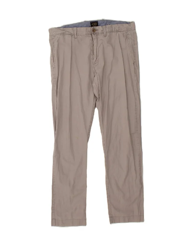 J. CREW Mens Slim Chino Trousers W32 L30 Grey Cotton