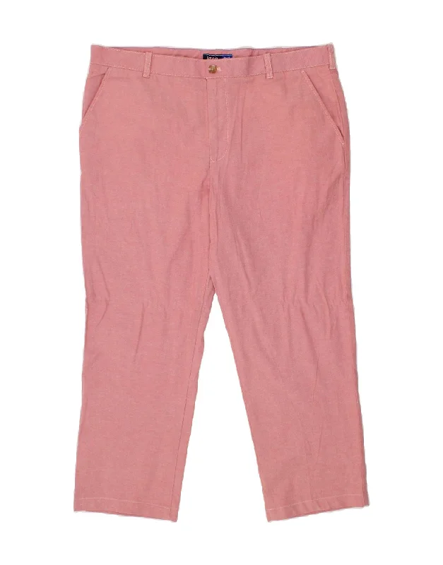 IZOD Mens Straight Chino Trousers W40 L27 Pink Cotton