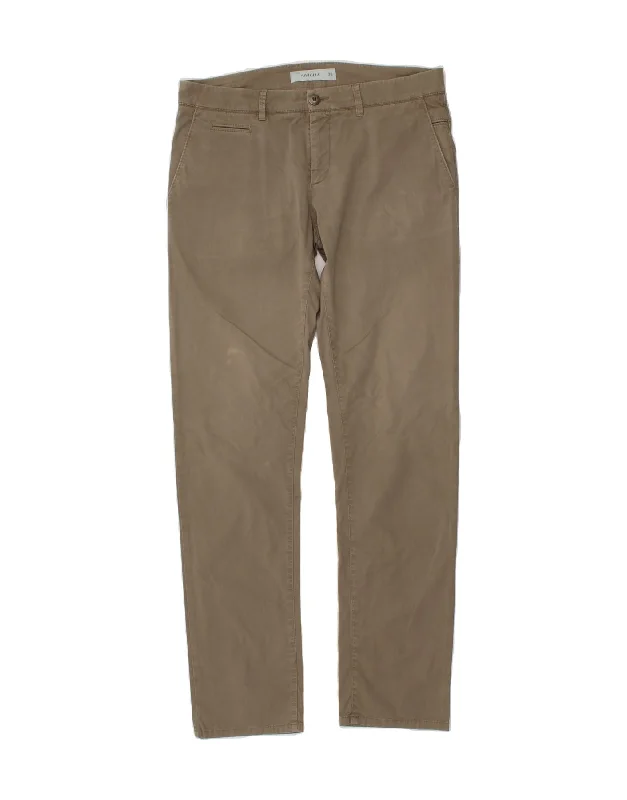 SIVIGLIA Mens Slim Chino Trousers W35 L34 Beige Cotton