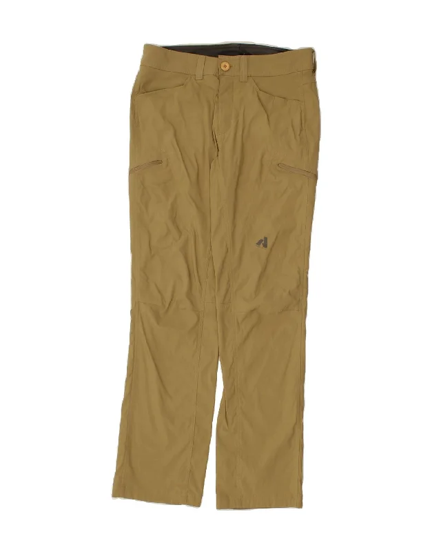 EDDIE BAUER Mens Straight Cargo Trousers W32 L32 Khaki Polyamide