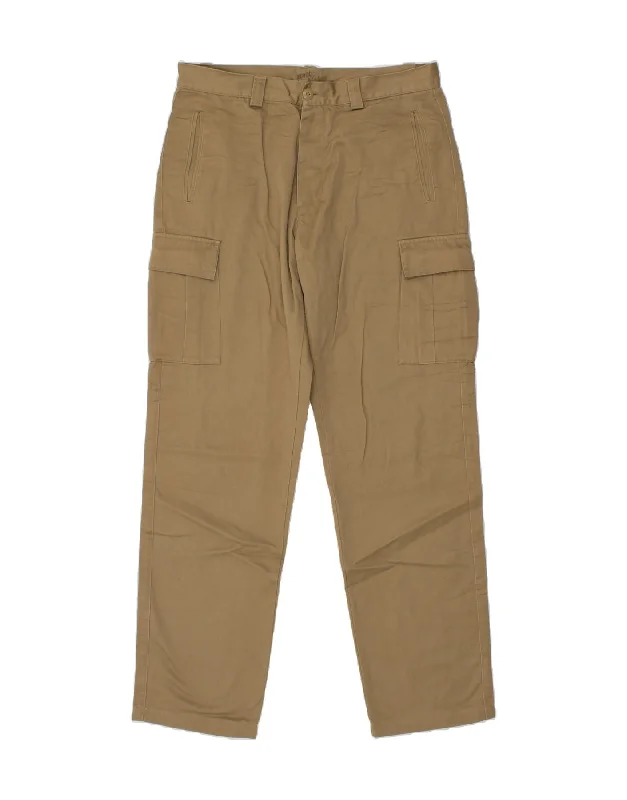 RIFLE Mens Straight Cargo Trousers W34 L34 Beige Cotton