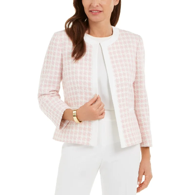 Kasper Women's Checkered Jacket Pink Size 4