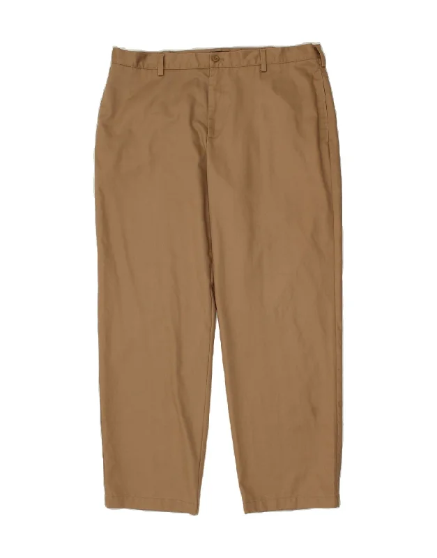 IZOD Mens Straight Chino Trousers W40 L32 Beige Cotton