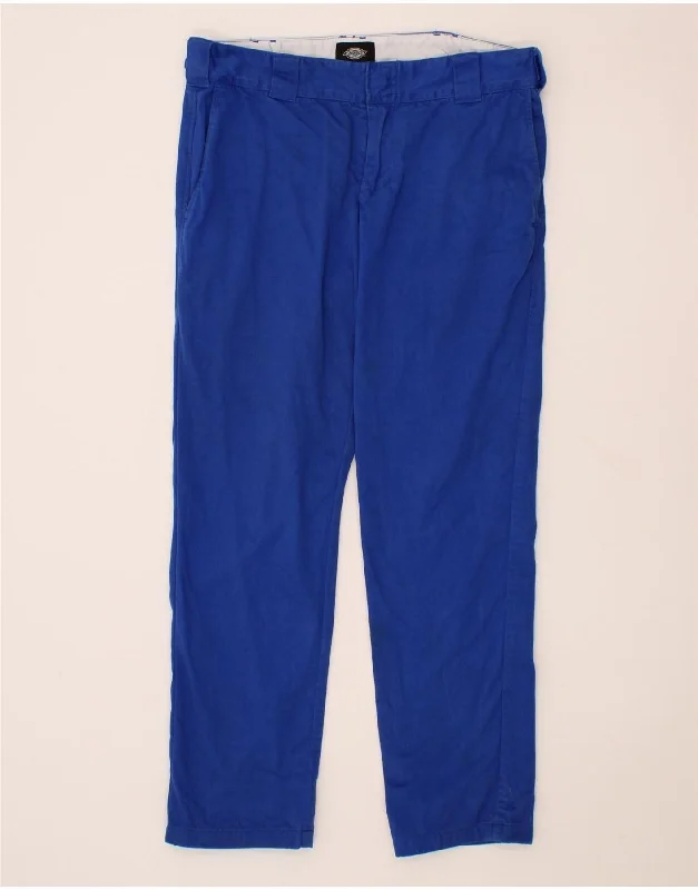 DICKIES Mens Straight Chino Trousers W32 L28 Blue Cotton