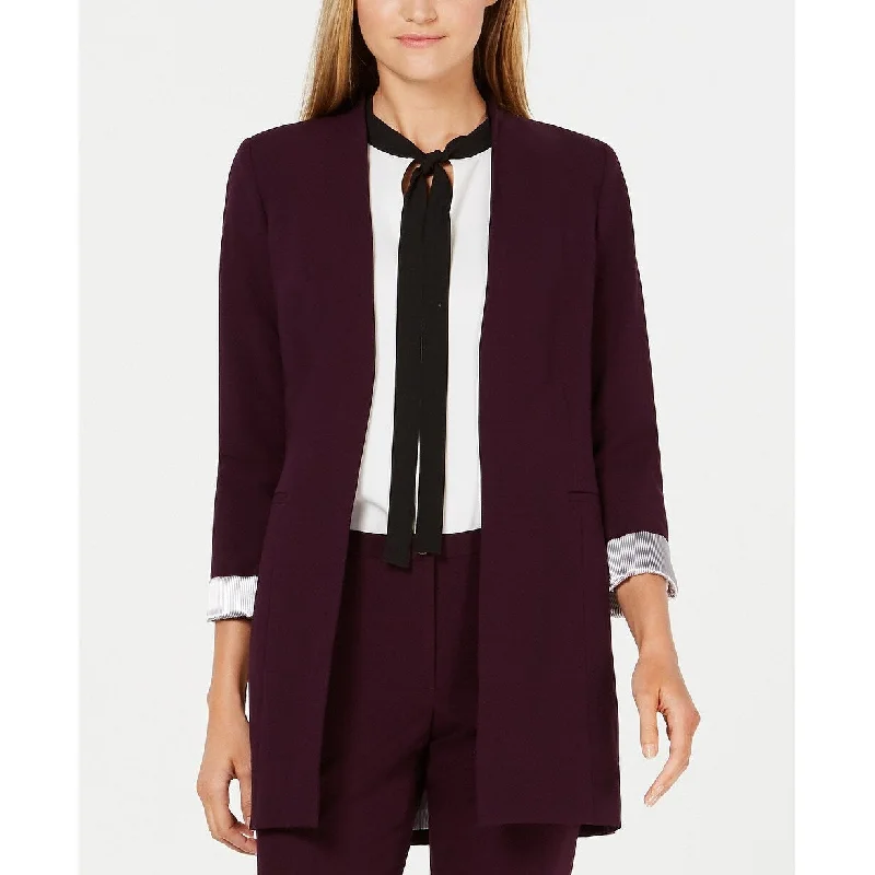 Calvin Klein Women's Petite Open-Front Collarless Jacket Purple Size 8 P - 8:00 PM