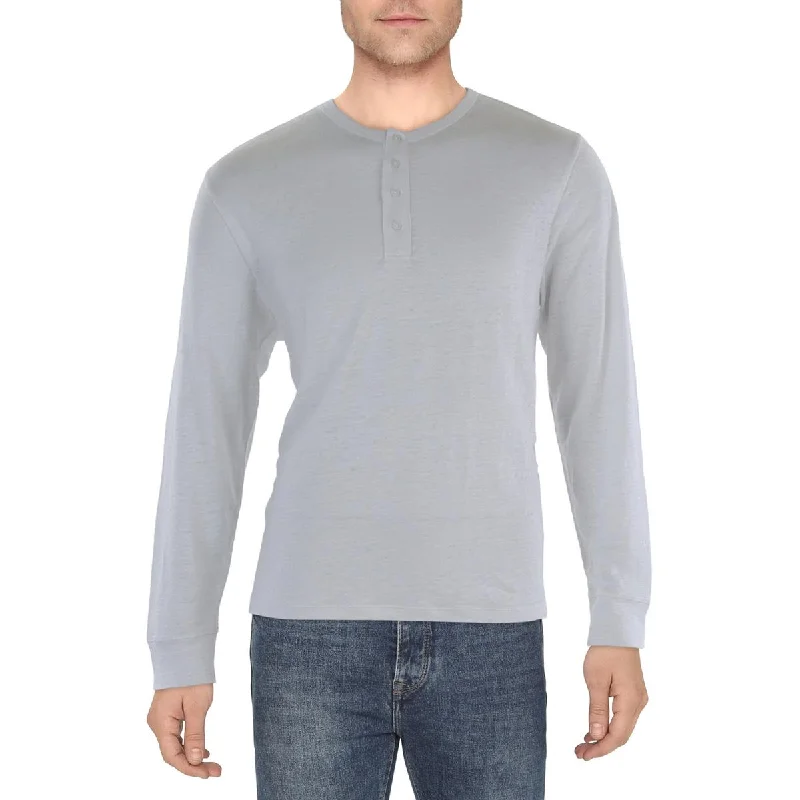 Vince Mens Linen Slub Henley Shirt