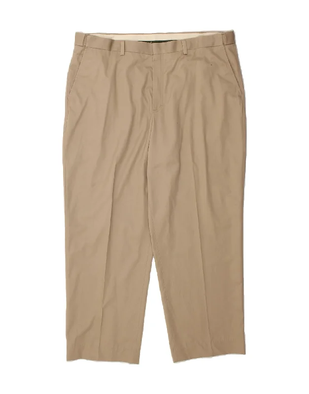 L.L.BEAN Mens Slim Chino Trousers W42 L30 Beige Cotton