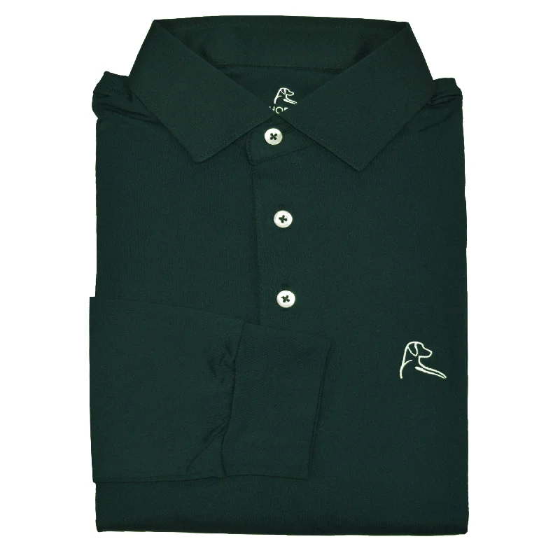 Solid | Long Sleeve Performance Polo | Solid - Ponderosa Green