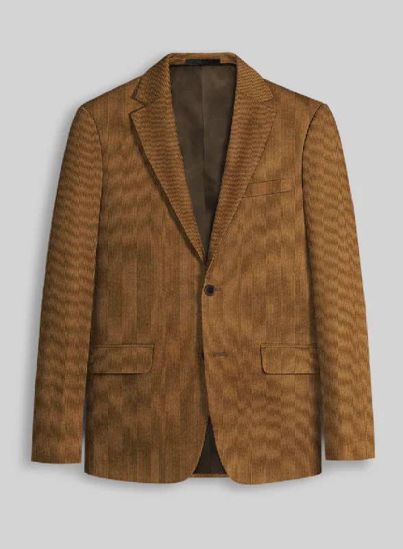 Tan Stretch Pin Corduroy Jacket