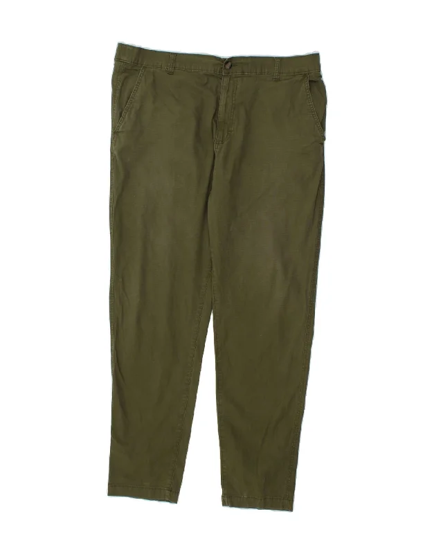 EDDIE BAUER Mens Tapered Chino Trousers W40 L32 Green Cotton