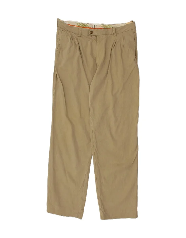 TOMMY BAHAMA Mens Pegged Chino Trousers W36 L34 Beige Silk