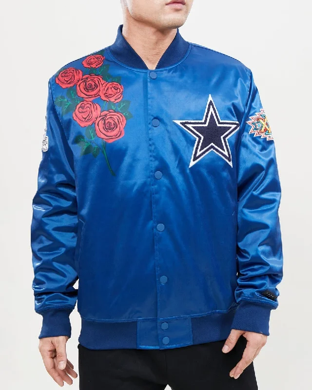 NFL DALLAS COWBOYS ROSE MEN'S SATIN JACKET (MIDNIGHT NAVY)