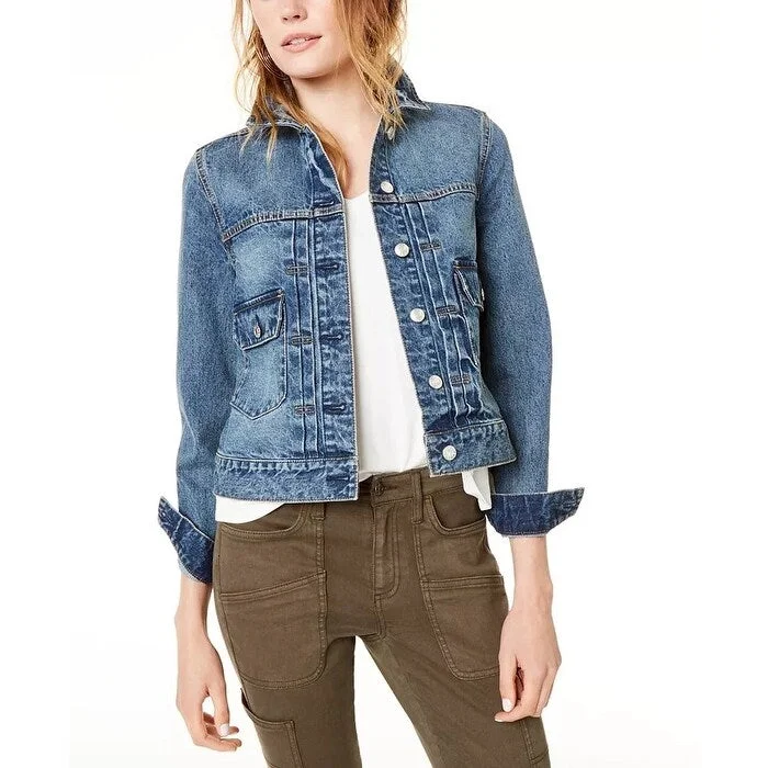 OAT Women's Cotton Denim Jacket Blue Size X-Small