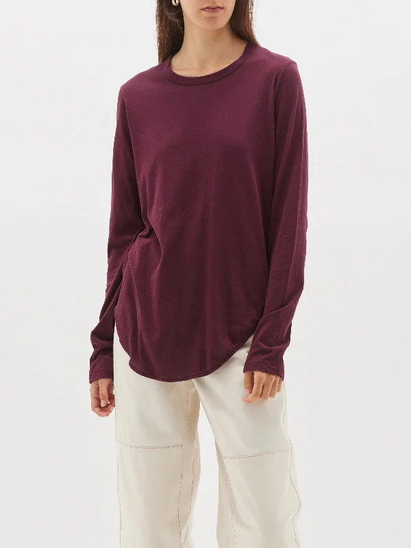 regular scoop hem long sleeve long sleeve t.shirt