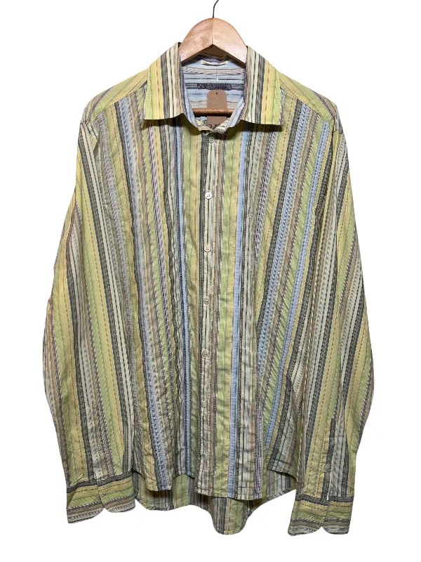 Ted Baker Mens Yellow Striped Shirt (Size XL)